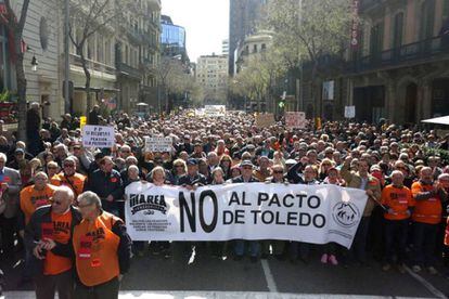Manifestació de pensionistes a Barcelona.