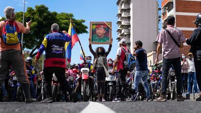 Simpatizantes chavistas conmemoran el aniversario del derrocamiento de Pérez Jiménez en Caracas, el pasado 23 de enero.