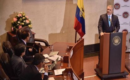 Iván Duque ante la Corte Constitucional de Colombia.