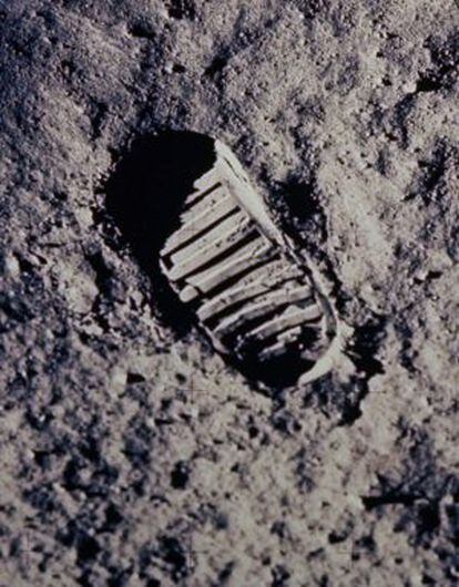 La huella sobre la Luna de uno de los astronautas del Apollo 11.
