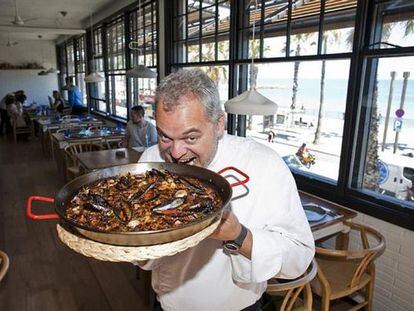 El cocinero Xavier Pellicer, en su nueva aventura gastron&oacute;mica, la arrocer&iacute;a Barraca en Barcelona. 