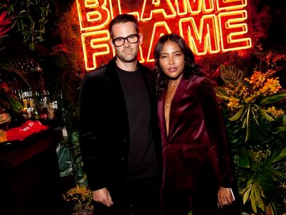 Jens Grede y Emma Grede, en una fiesta de la marca Frame, propiedad de Jens, durante la semana de la moda de Nueva York, en 2019.