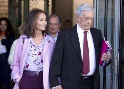 Isabel Preysler y Mario Vargas Llosa, en Madrid en 2019.