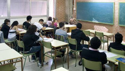 Una aula d'educació secundària en un institut de Barcelona.