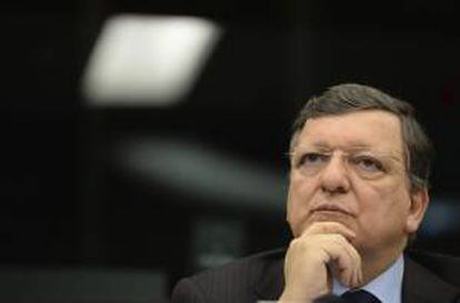 El presidente de la Comisión Europea (CE), José Manuel Durao Barroso, comparece en una rueda de prensa ayer en el Parlamento Europeo en Estrasburgo, Francia.