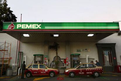 Una estación de servicio de Pemex en la Ciudad de México.