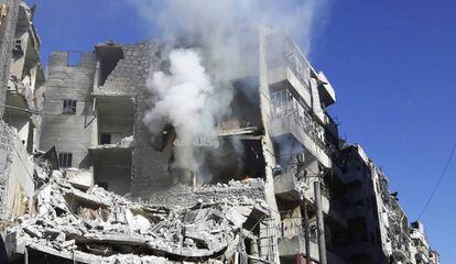Edificio destruido por un bombardeo en el este de Alepo el viernes 18 de noviembre.