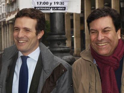 Ángeles Armisén, Pablo Casado i Carlos Fernández, aquest diumenge.