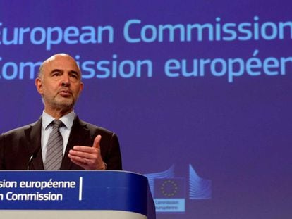 Pierre Moscovici, este miércoles, en Bruselas.