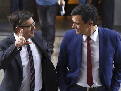 Rajoy y L&oacute;pez este martes en el Congreso.