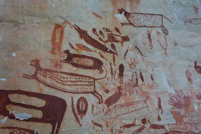 Muchas de las pinturas de Chiribiquete están dedicadas al jaguar.