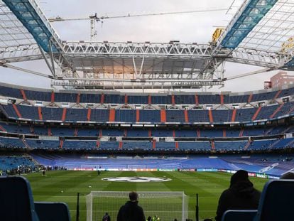 El interior del Santiago Bernabéu, este miércoles.