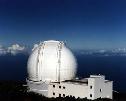 Observatorio astronómico de El Roque de los Muchachos, en la isla de La Palma, Canarias. En la foto, vista de la cúpula del telescopio William Herschel.