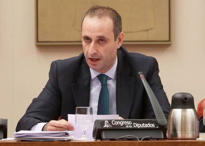 Jaime Ponce, presidente del FROB, durante su comparecencia en el Congreso.