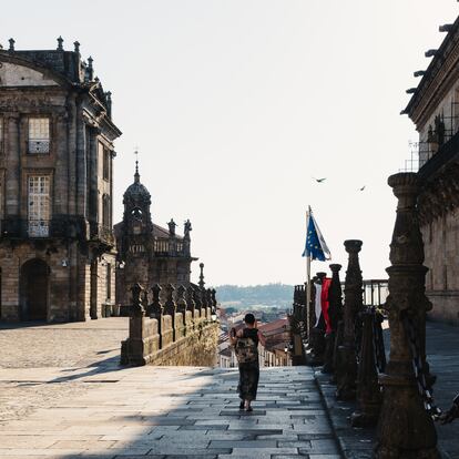 Uno de los rincones de la Praza do Obradoiro, en Santiago de Compostela (A Coruña).