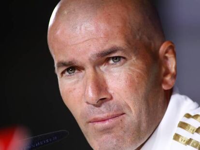 Zinedine Zidane, en la rueda de prensa del viernes.