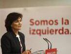 Rueda de prensa de Carmen Calvo en la sede del PSOE