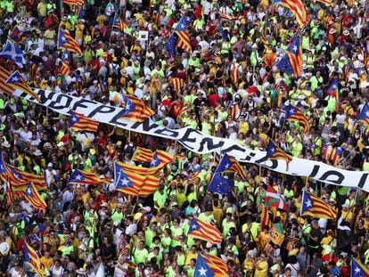 Manifestaci&oacute;n en la Diada de este a&ntilde;o en Barcelona.