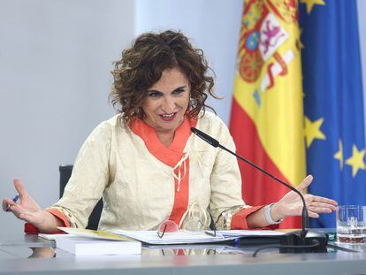 La ministra de Hacienda y Función Pública, María Jesús Montero, el martes en la Moncloa.
