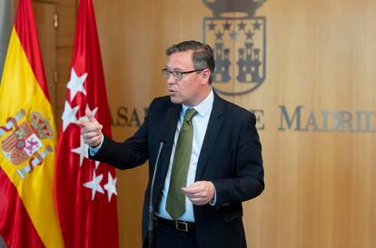 Alfonso Serrano, durante una comparecencia en la Asamblea de Madrid.