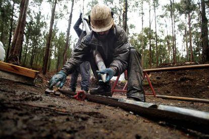 Trabajo mineros en Corcoesto