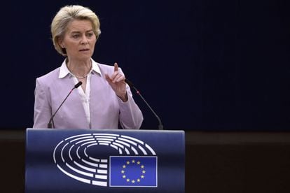 La presidenta de la Comisión de Europea, Ursula von der Leyen, el miércoles en Bruselas.