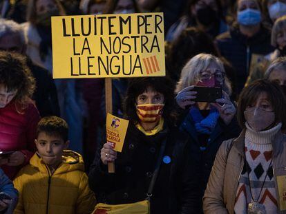 Una manifestación en  Barcelona contra la sentencia del catalán.