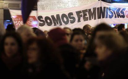 Movilizaciones en Madrid a favor de los derechos de las mujeres.