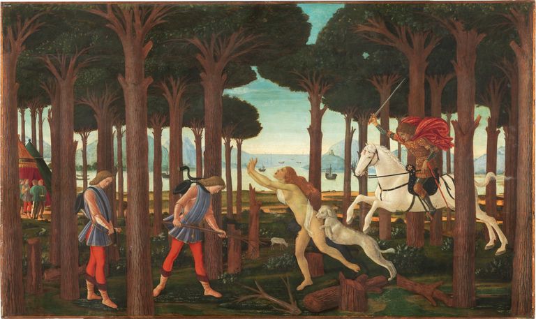 'La historia de Nastagio degli Onesti', de Boticelli, en el Museo del Prado.