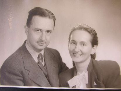Yakov Malkiel y María Rosa Lida, en 1948, año de su boda.