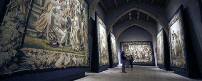 Sala de tapices de Leclerc y Eggermans del museo catedralicio inaugurado en Sig&uuml;enza con la serie dedicada a Palas Atenea.