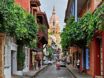 Calles de la ciudad de Cartagena de Indias, Colombia.