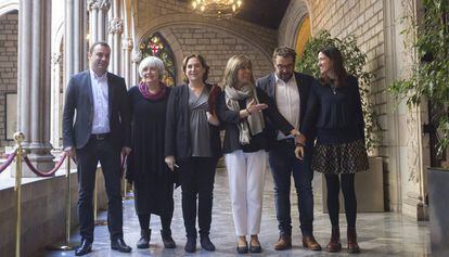 Els alcaldes a l&#039;Ajuntament de Barcelona.