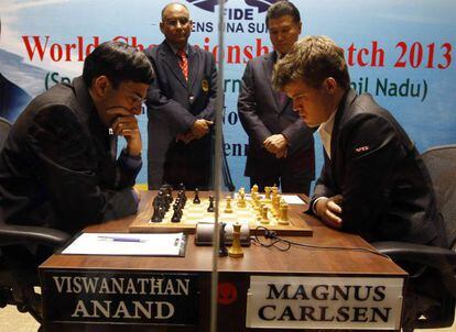 Viswanathan Anand y Magnus Carlsen