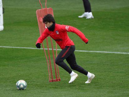 João Félix, durante el último entrenamiento del Atlético.