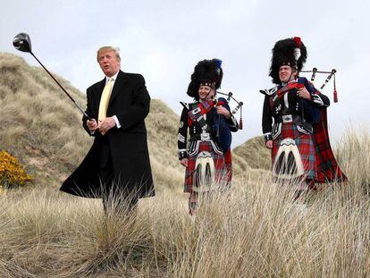 Donald Trump en Balmedie (Escocia) en 2010, antes de construir su campo de golf.