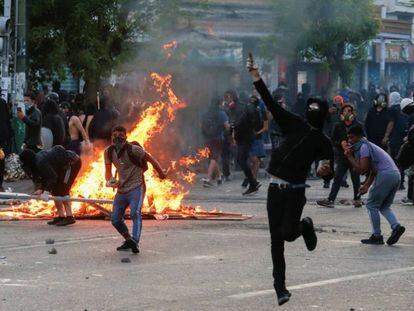 Protestas en Valparaíso, Chile. 