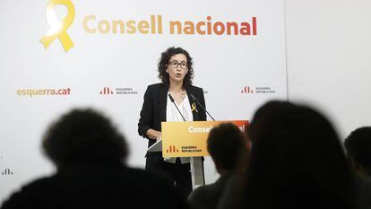 Marta Rovira, en la reunión de la ejecutiva nacional de ERC.