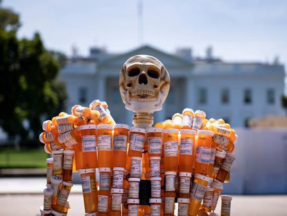 Protesta contra los opiáceos frente a la Casa Blanca en agosto de 2019.