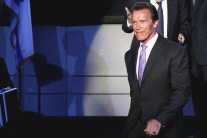 Arnold Schwarzenegger, durante la conmemoración del aniversario de  la independencia de Israel en el consulado de Los Ángeles.