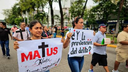 Periodistas protestan por la muerte de Nelson Matus Peña, Acapulco, Guerrero (México), el 17 de julio 2023.