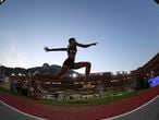 La atleta venezolana Yulimar Rojas salta el pasado 14 de agosto en el estadio Louis II de Mónaco.