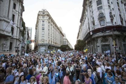 Miles de manifestantes macistas, este sábado en Buenos Aires.