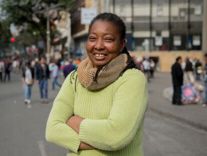 Lina Caro en el centro de Bogot&aacute;.