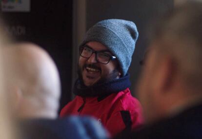 Carlos, durante una de las clases de su curso como entrenador.