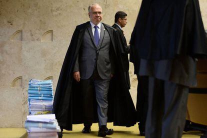 El juez Edson Fachin, el jueves, en el Tribunal Supremo brasileño, en Brasilia.