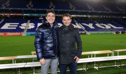 Morales y Lard&iacute;n, en el campo del Espanyol.