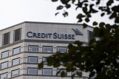 Una oficina de Credit Suisse en Londres.