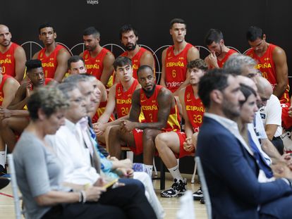 Lorenzo Brown durante la presentación de la selección española este martes en el centro deportivo madrileño Daoíz y Velarde.