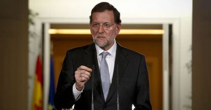 Mariano Rajoy, tras el &uacute;ltimo Consejo de Ministros de 2012.   